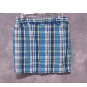 Chaps Blue & Yellow Plaid Straight Skirt Size 12
